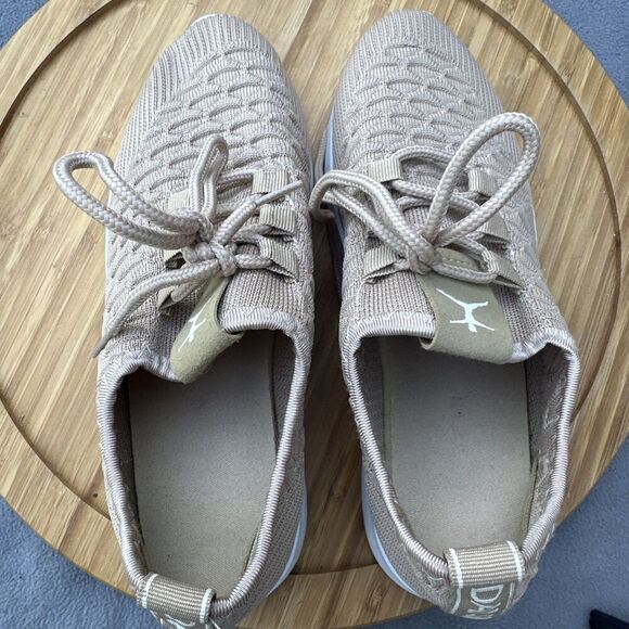 Danskin Honor Lace Up Sneakers Knit Stretch Walking Shoes Womens Size 7 Tan - Picture 9 of 10